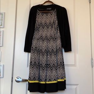 Jessica Howard Chevron Dress with Cardigan